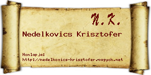 Nedelkovics Krisztofer névjegykártya